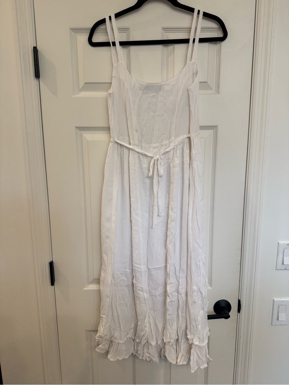 Christy Dawn Nicks Midi Dress White Cream Flowy Textured Woven Material Small - Picture 5 of 8